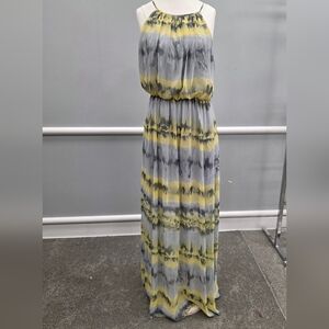 Betsey Johnson Gray and Yellow Maxi Dress